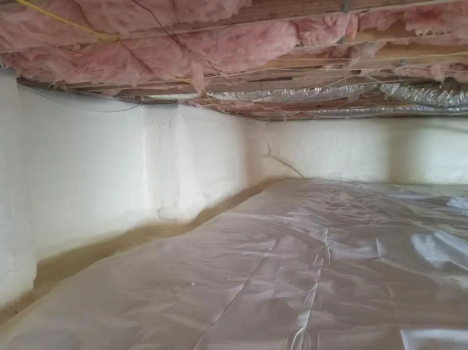 Crawl space encapsulation with closed-cell spray foam for Roof Waterproofing in Pound Ridge